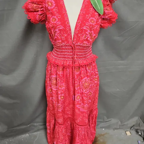 FARM OLIVIA MAXI DRESS IN RED SIZE M