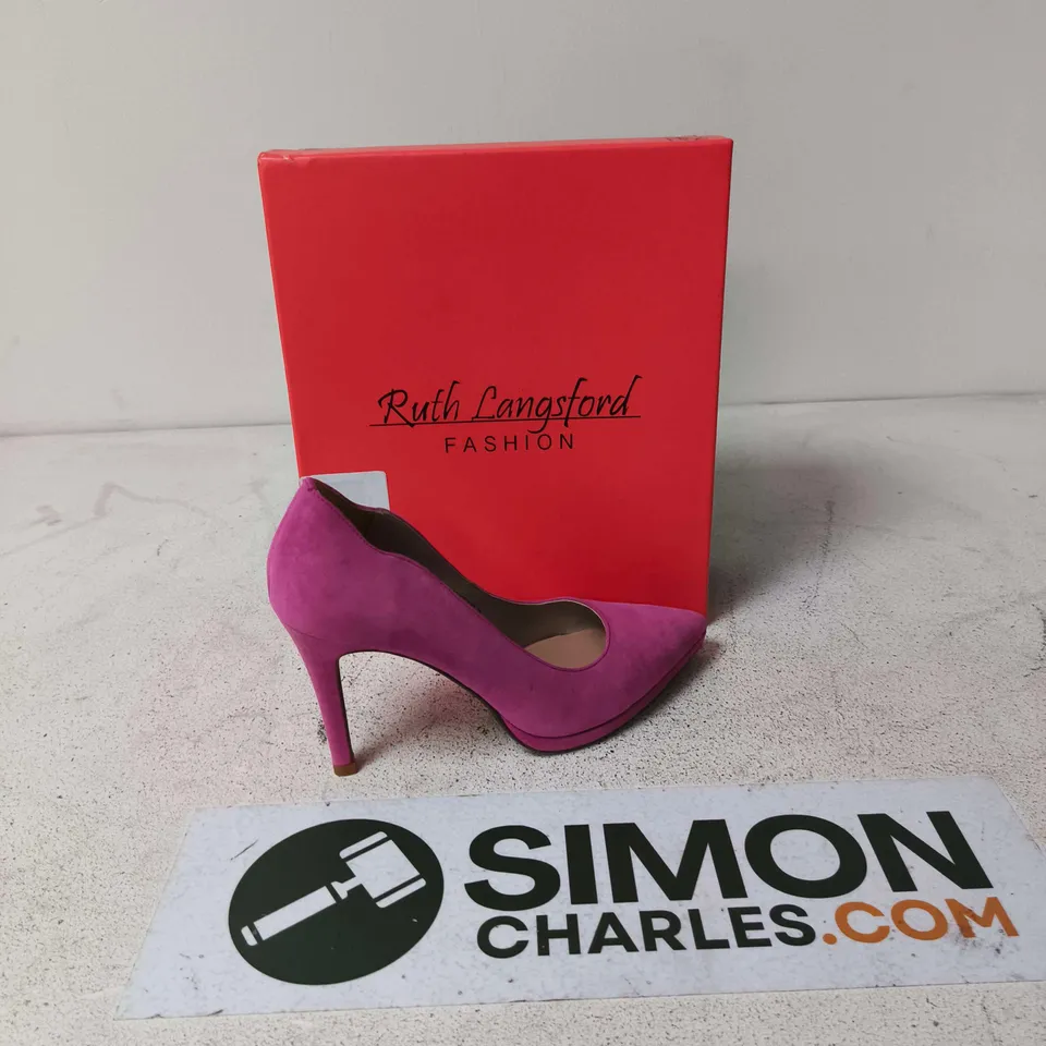 RUTH LANGSFORD FASHION PINK SUEDE HIGH HEEL – WOMEN'S SHOE -EUR SIZE 39