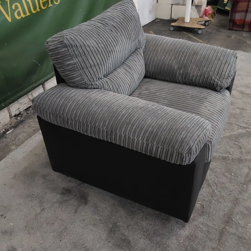 AMALFI FABRIC& FAUX LEATHER ARMCHAIR 