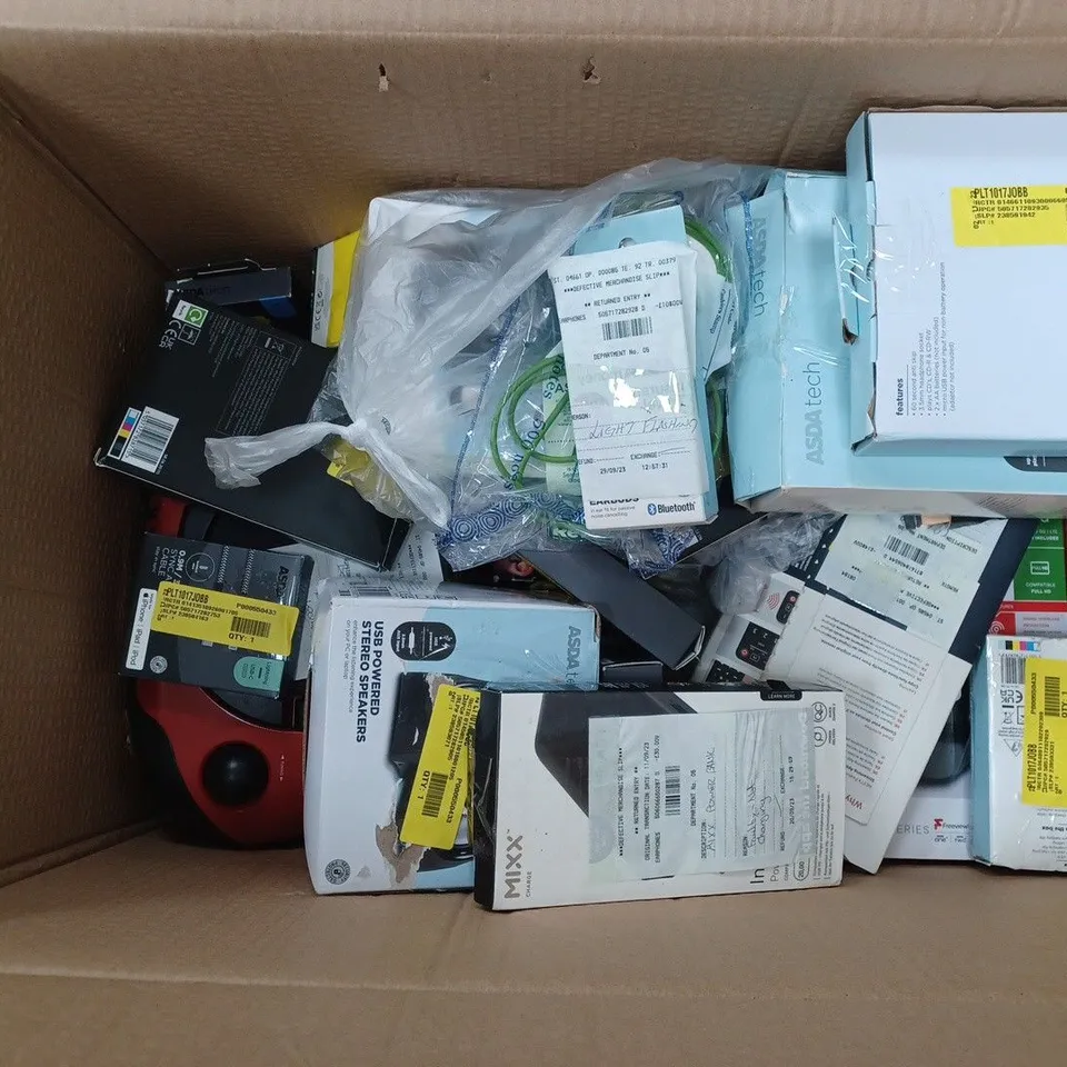 APPROXIMATELY 20 ASSORTED ELECTRICAL ITEMS TO INCLUDE ONE FOR ALL AERIAL, MIXX 0X1 HEADPHONES, DVD PLAYER, ETC