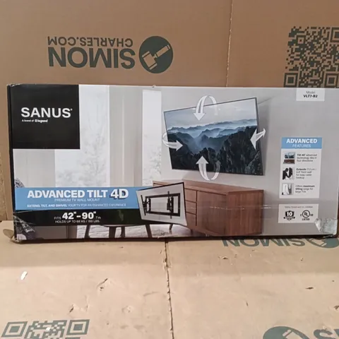 BOXED SANUS ADVANCED TOLD 4D PREMIUM TV WALL MOUNT FITS 42-90" TVS VLT7-B2