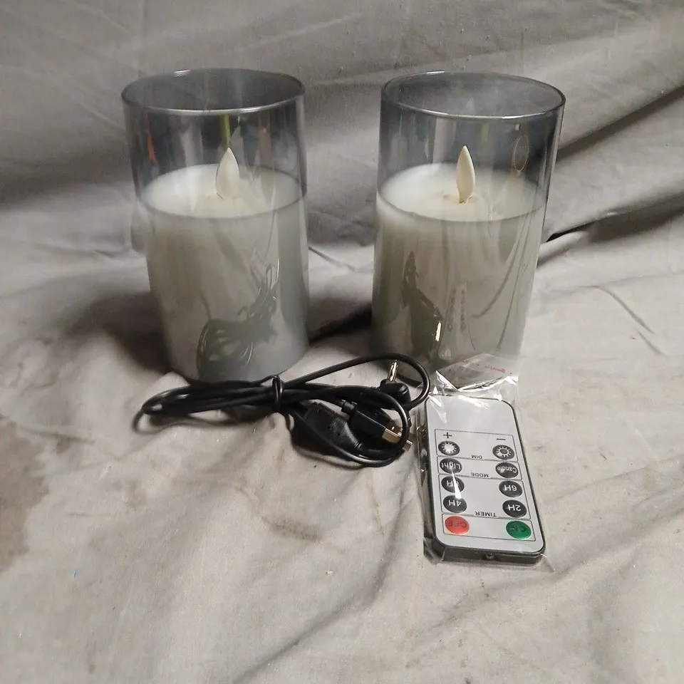 SET 2 LED FLAMELESS CANDLES WITH REMOTE CONTROL