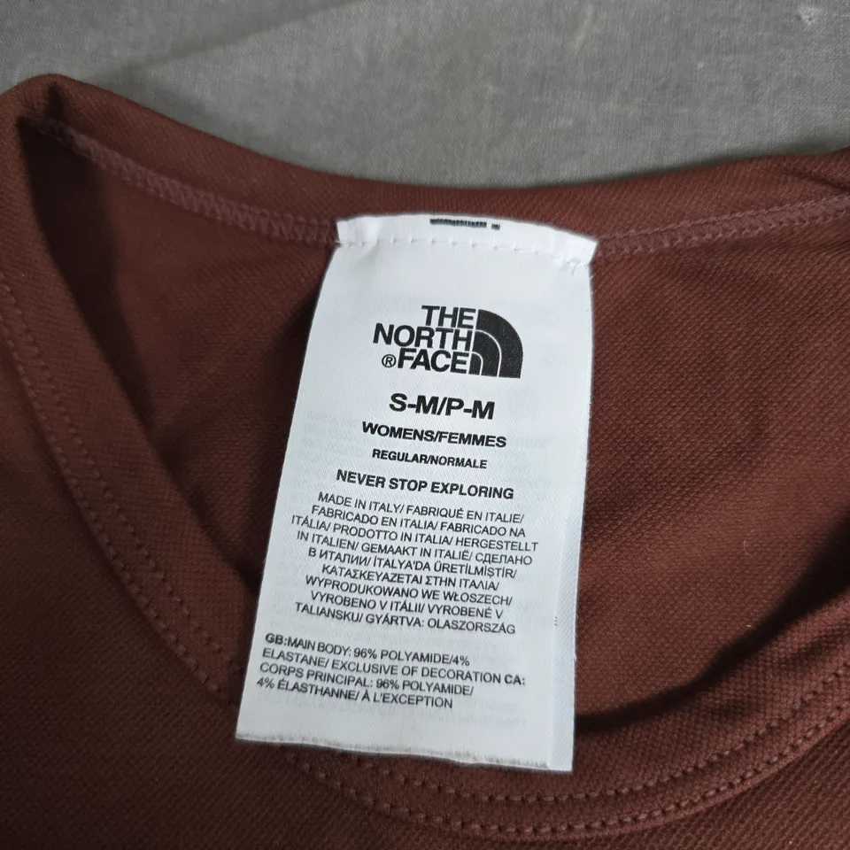 THE NORTH FACE WOMEN'S BROWN T-SHIRT – SIZE S-M