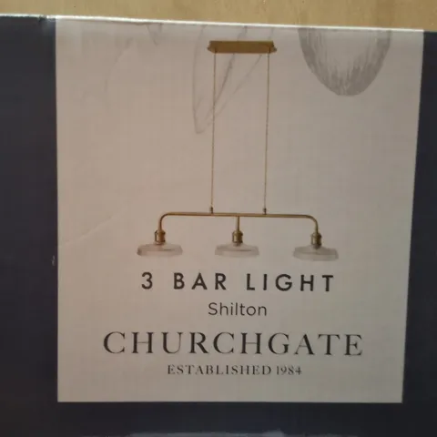 BOXED CHURCHGATE 3 BAR LIGHT CEILING FITTING