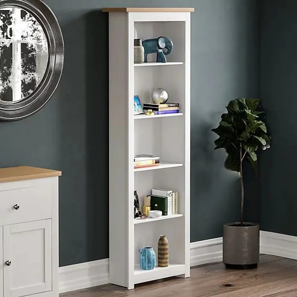 BOXED ARLINGTON 5 TIER BOOKCASE - WHITE (1 BOX)