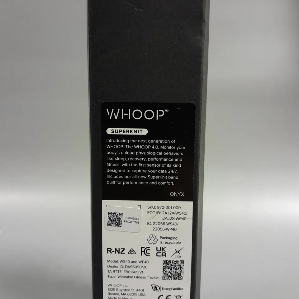 BOXED SEALED WHOOP 4.0 SUPERKNIT WEARABLE FITNESS TRACKER 