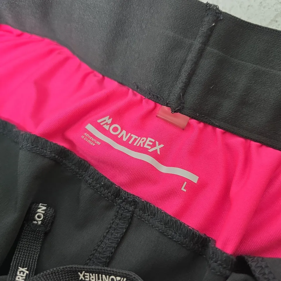 MONTIREX MEN'S TRAINING SHORTS – BLACK WITH PINK INNER, SIZE L