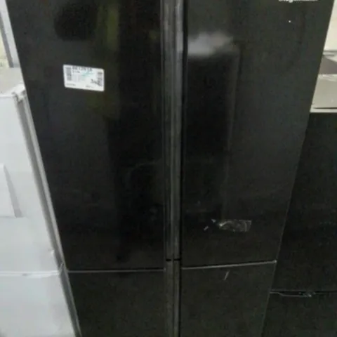 FRIDGEMASTER MQ79394EB FREESTANDING AMERICAN 4 DOOR FRIDGE FREEZER 427L, TOTAL NO FROST, INVERTER COMPRESSOR, BLACK, 64.3D X 79.4W X 181.6H cm
