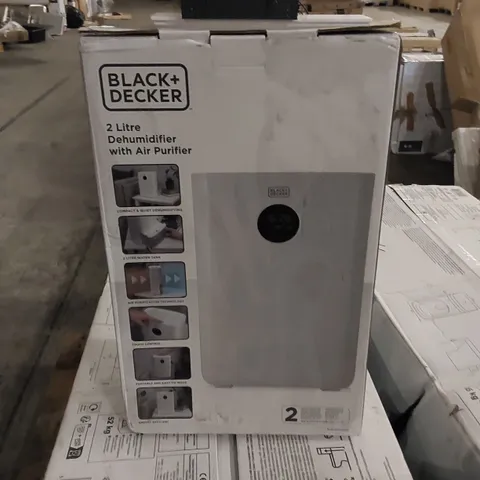 BOXED BLACK + DECKER 2 LITRE DEHUMIDIFIER WITH AIR PURIFIER