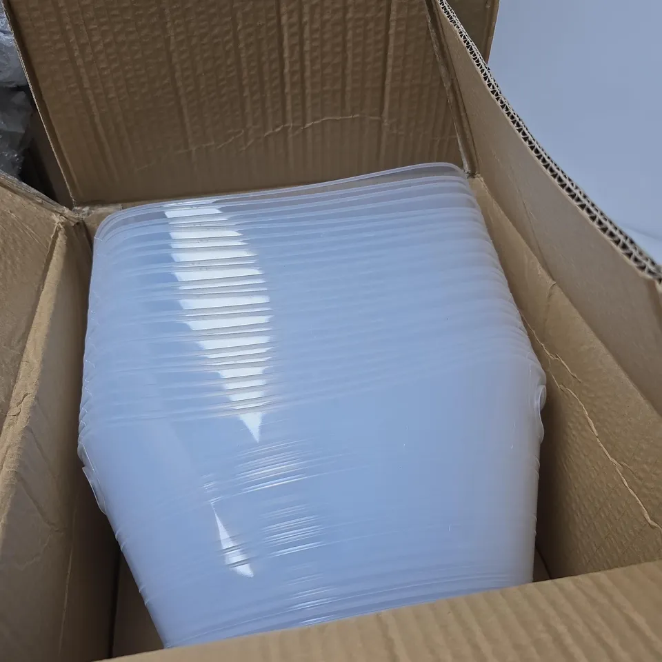 BOX OF APPROXIMATELY 22 PLASTIC BUCKET TUBS