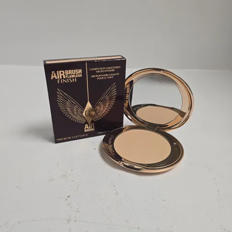 BOXED CHARLOTTE TILBURY AIR BRUSH FKAWKESS FINISH COMPLEXION SOOTHING MICRO POWDER - 2 MEDIUM (8G)