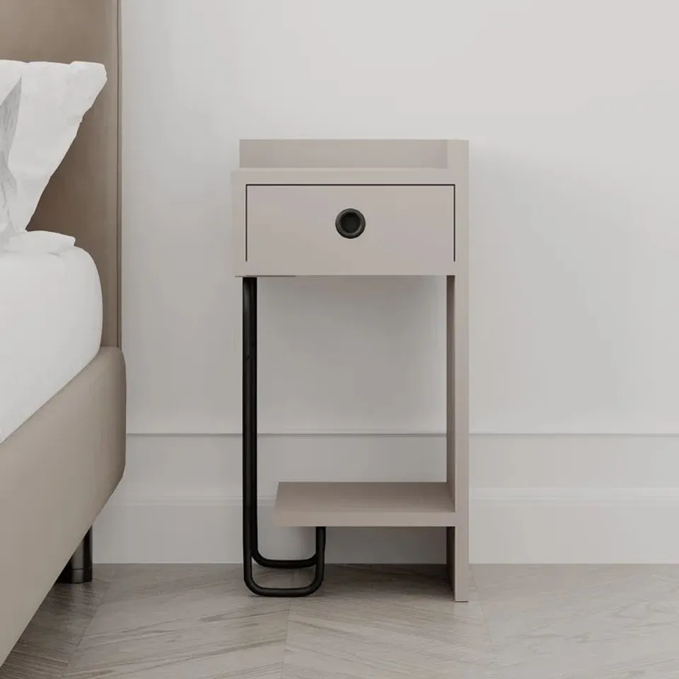 JAN VERSATILE MODERN BEDSIDE TABLE WITH DRAWER AND OPEN