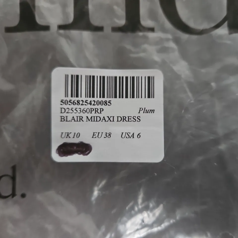 BLAIR PLUM MIDAXI DRESS, WOMEN'S – UK 10 (EU 38) – TAG