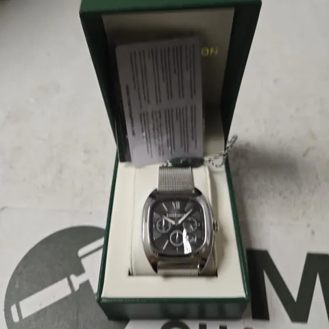 MANN EGERTON CHRONOGRAPH STAINLESS STEEL MESH WATCH – BOXED 