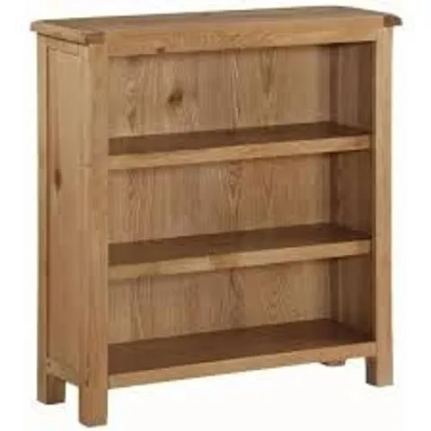 BOXED KILMORE OAK LOW BOOKCASE - NATURAL OILED OAK (1 BOX)