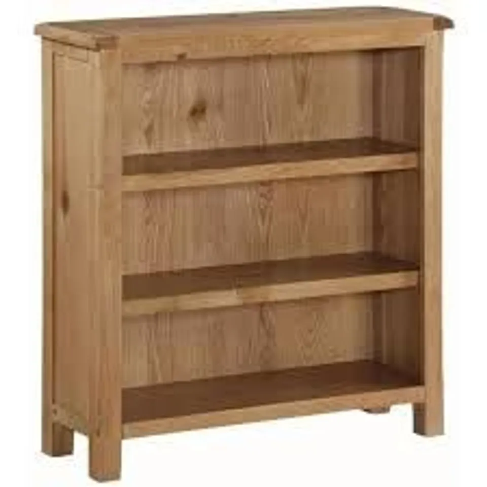 BOXED KILMORE OAK LOW BOOKCASE - NATURAL OILED OAK (1 BOX)