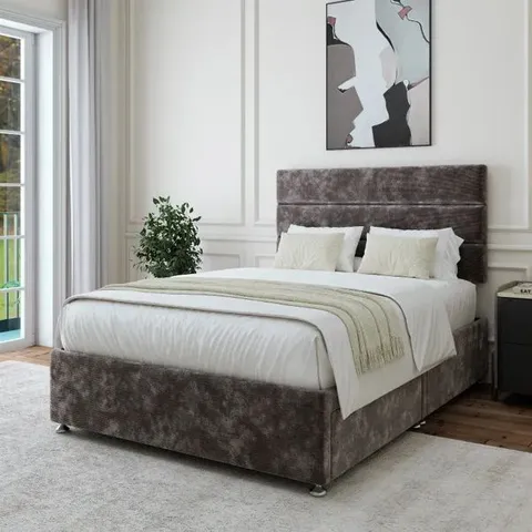 BAGGED LUXURY CHENILLE UNIVERSAL DIVAN BASE - 3' SINGLE, GRAPHITE GREY (1 ITEM)