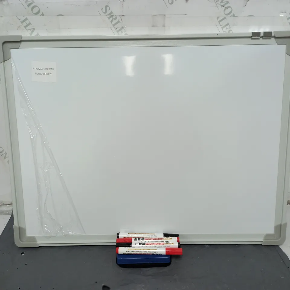 60x45cm MAGNETIC WHITEBOARD WITH PENS AND RUBBR