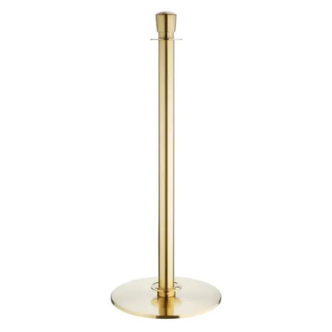 BOXED BOLERO FLAT BASE BARRIER BANNER POSTS BRUSHED BRASS (2 PACK)