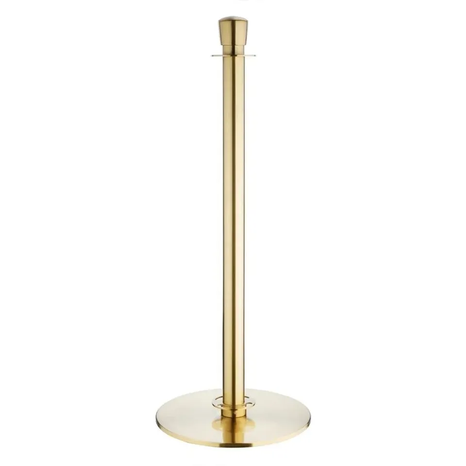 BOXED BOLERO FLAT BASE BARRIER BANNER POSTS BRUSHED BRASS (2 PACK)