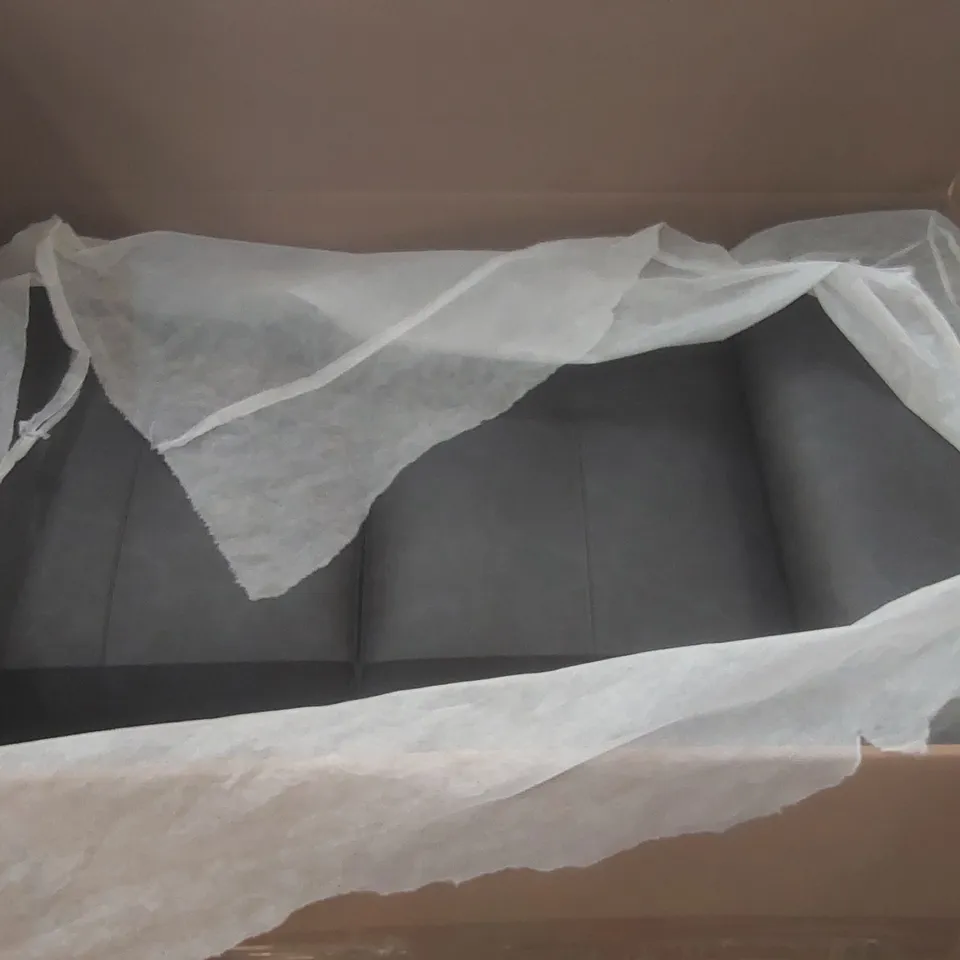 BOXED KANSAS VINTAGE GREY PREMIUM FAUX LEATHER CORNER SOFA PARTS (3 BOXES)