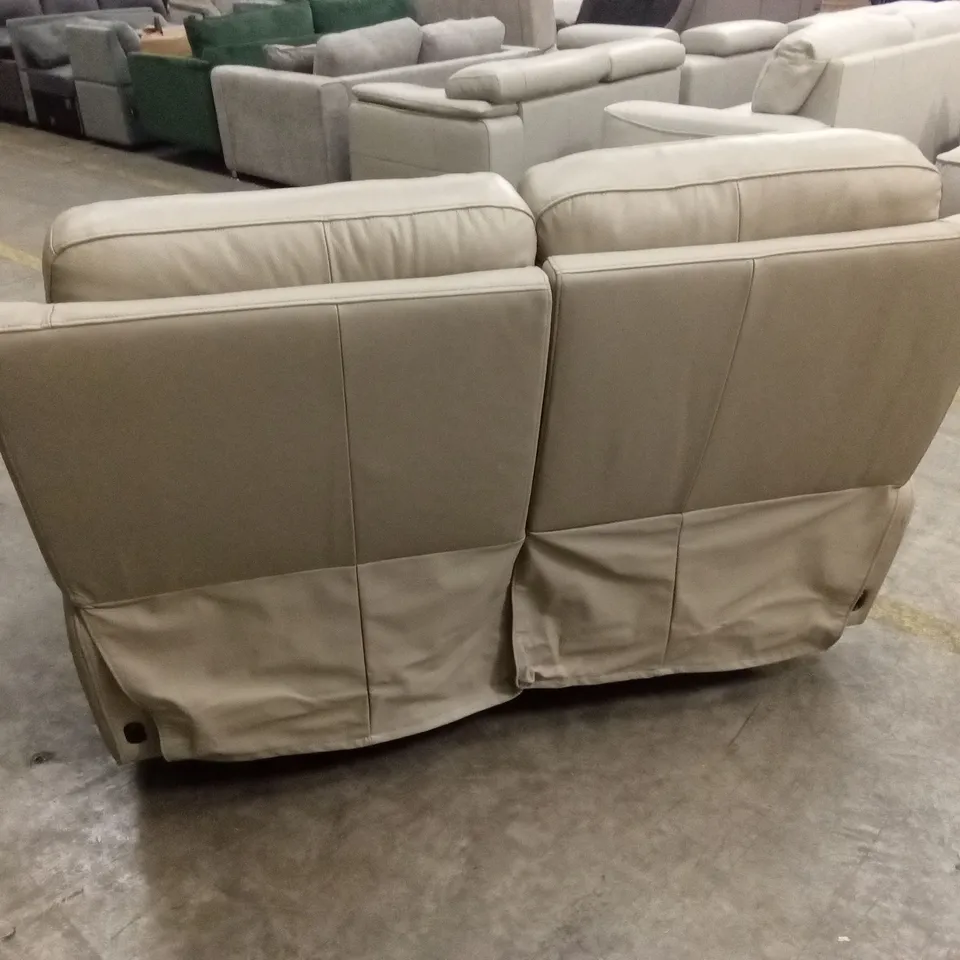 QUALITY DESIGNER QUALITY DESIGNER 2 SEATER LEATHER ELECTRIC RECLINER SOFA - TAUPE