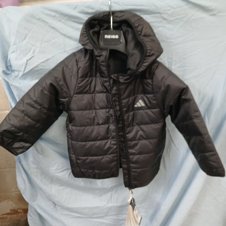 ADIDAS KIDS' BLACK PUFFER JACKET - 4-5YRS