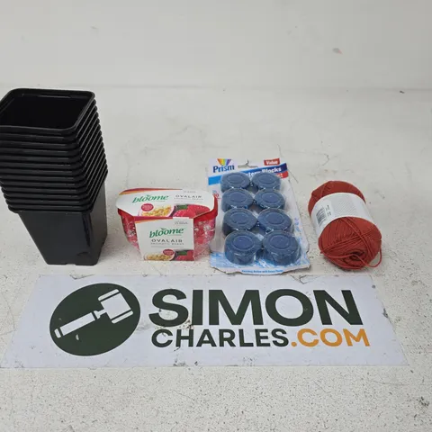 APPROXIMATELY 15 ASSORTED HOUSEHOLD PRODUCTS TO INCLUDE PLASTIC PLANT POTS, BLOOME OVAL AIR AROMATIC BEADS AND PRISM CISTERN TOILET BLOCKS