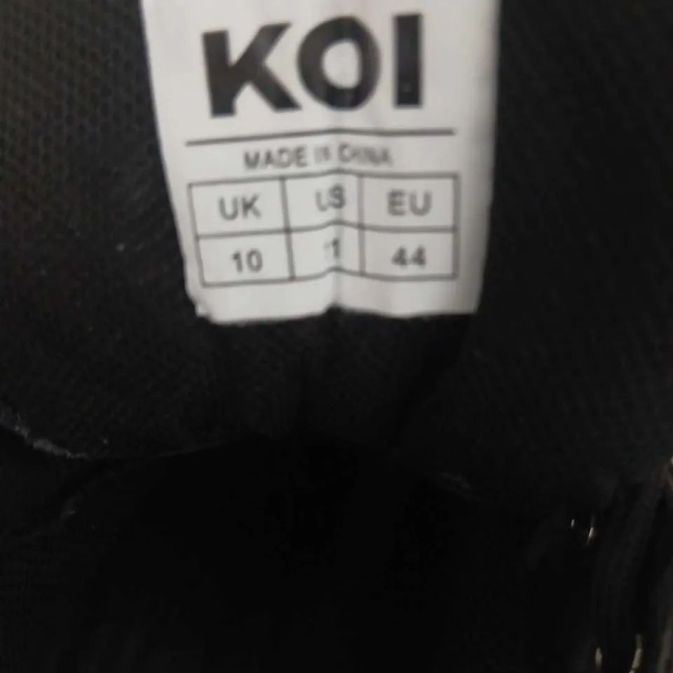 KOI BLACK PLATFORM BOOTS WITH CHAIN DETAILING, UK 10 (EU 44)