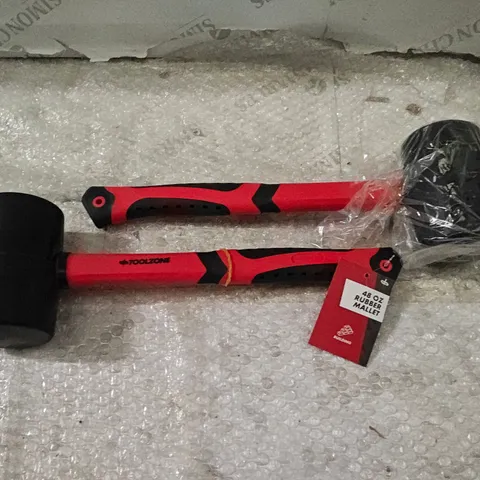 LOT OF 2 TOOLZONE 48OZ RUBBER MALLETS