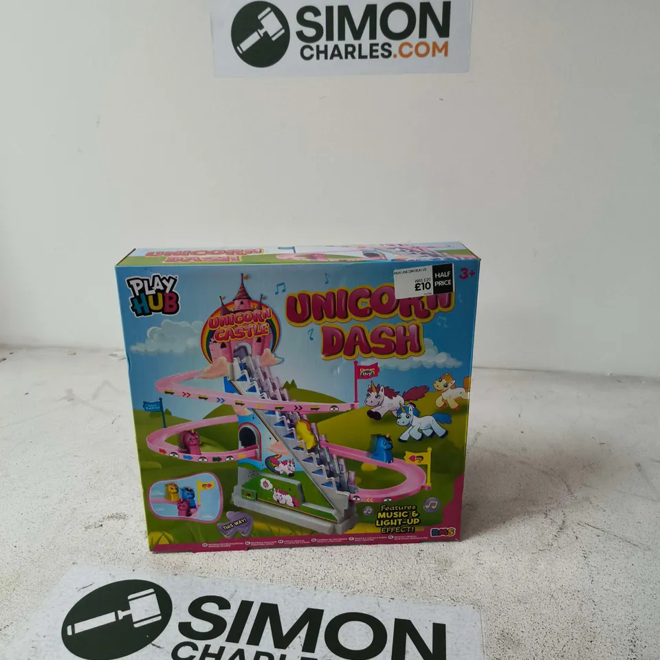 PLAY HUB UNICORN DASH CASTLE TOY TRACK SET (BOXED)