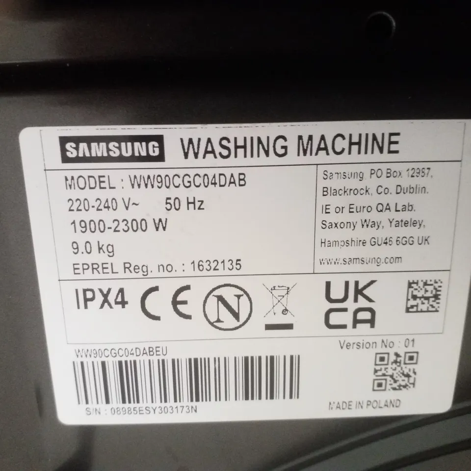 SAMSUNG SERIES 5 FREESTANDING WASHING MACHINE IN BLACK - WW90CGC04DABEU