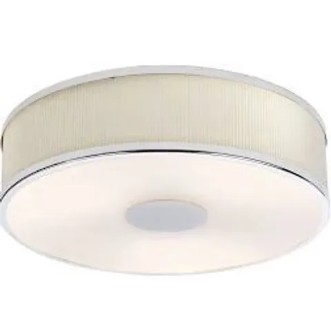 BOXED DAR LIGHTING ALVARO 3 LIGHT FLUSH POLISHED CHROME AND IVORY