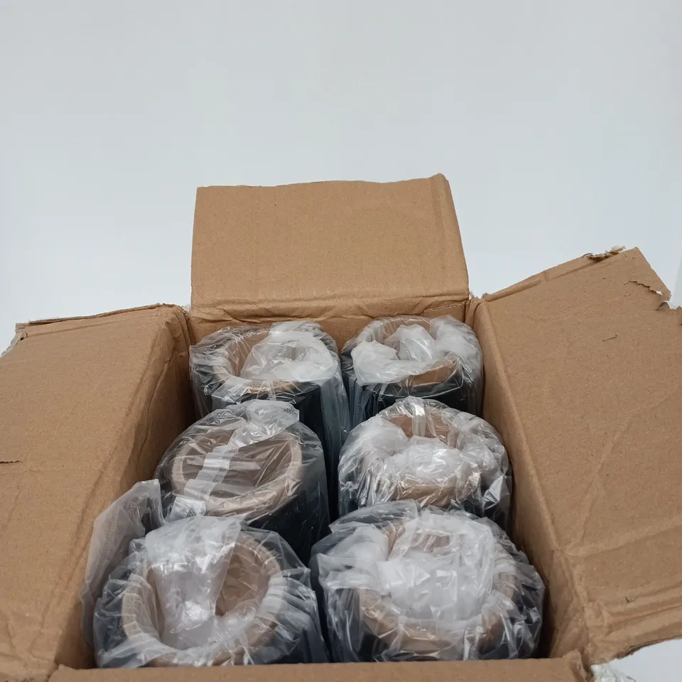 SET OF 6 400MM BLACK PALLET WRAP BOXED