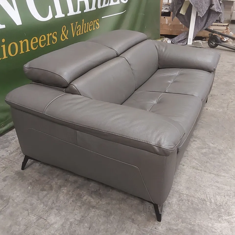 QUALITY DESIGNER ITALIAN MADE MARTINE 2 SEATER LEATHER SOFA