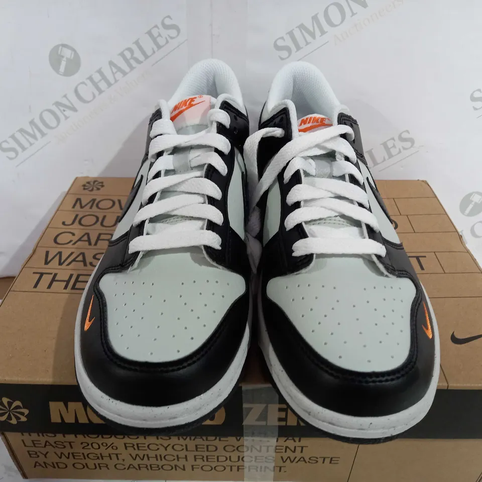 BOXED PAIR OF NIKE DUNK LOW GS IN BLACK/WHITE - UK 5.5