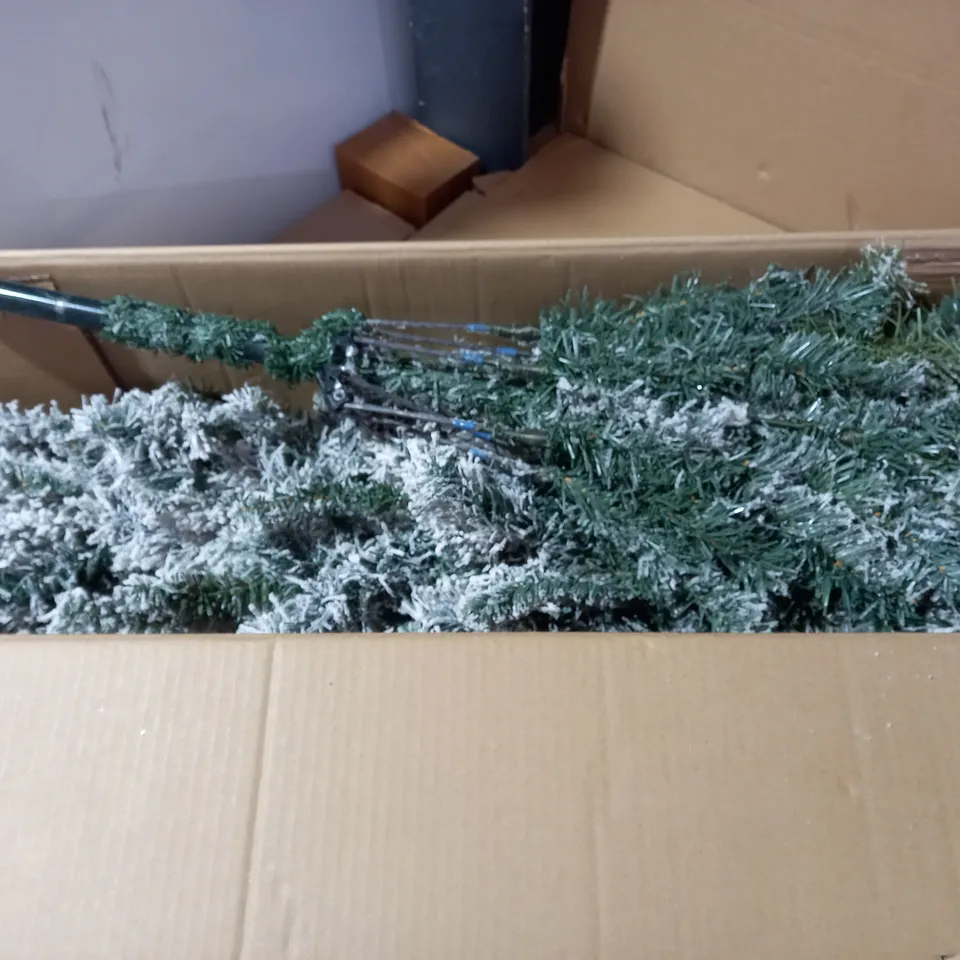 BOXED 7FT FLOCKED EMPEROR CHRISTMAS TREE - COLLECTION ONLY RRP £129.99