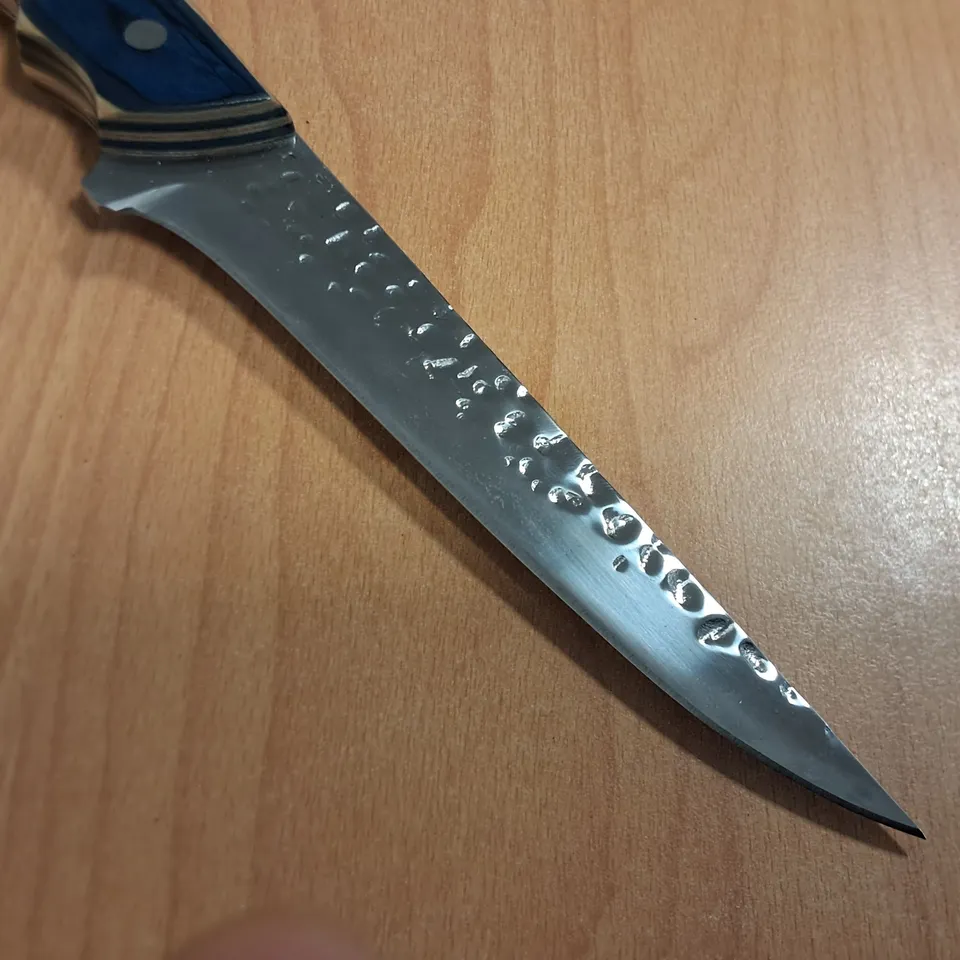 6" FULL TANG KNIFE WITH WOODEN HANDLE AND SHEATH 