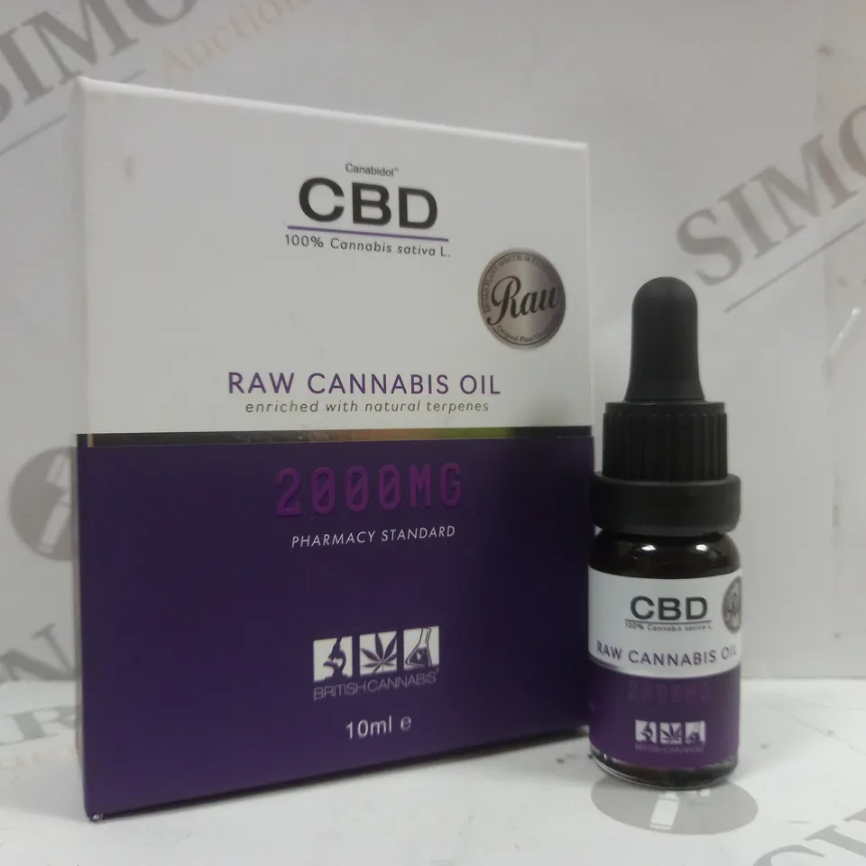 BOXED CANABIDOL CBD RAW CANNABIS OIL 2000MG DROPS 10ML	
