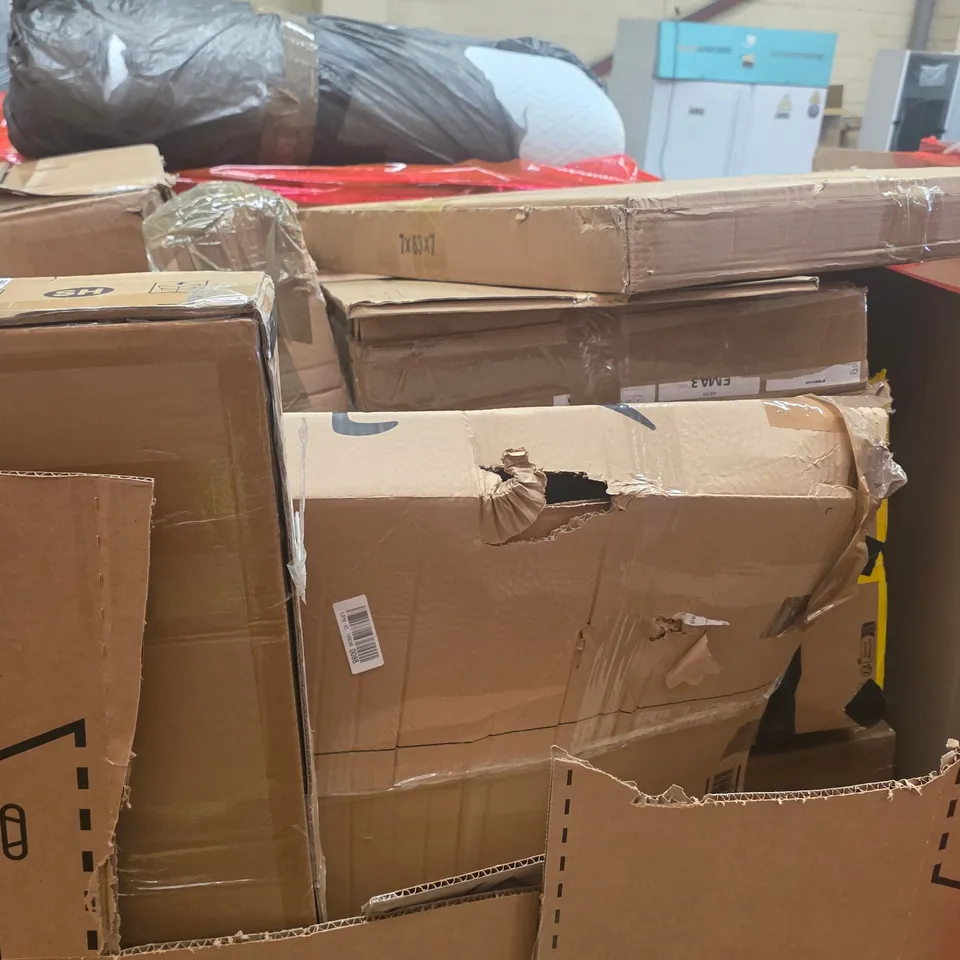 PALLET OF ASSORTED HOUSEHOLD GOODS AND PRODUCTS TO INCLUDE;TOILET SEAT,RETRACTABLE SAFETY GATE,PICTURE FRAME