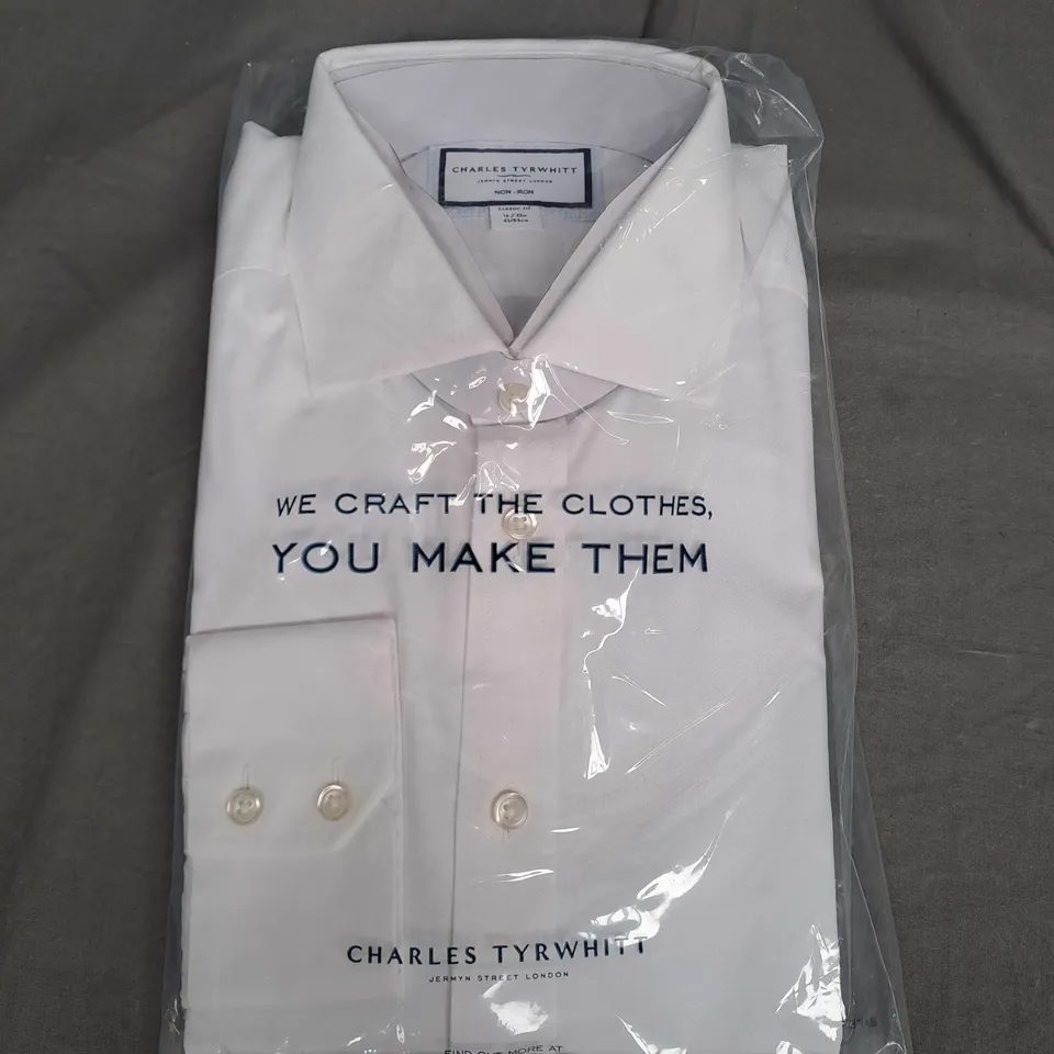 CHARLES TYRWHITT CLASSIC FIT EGYPTIAN COTTON SHIRT IN WHITE SIZE 16/33"
