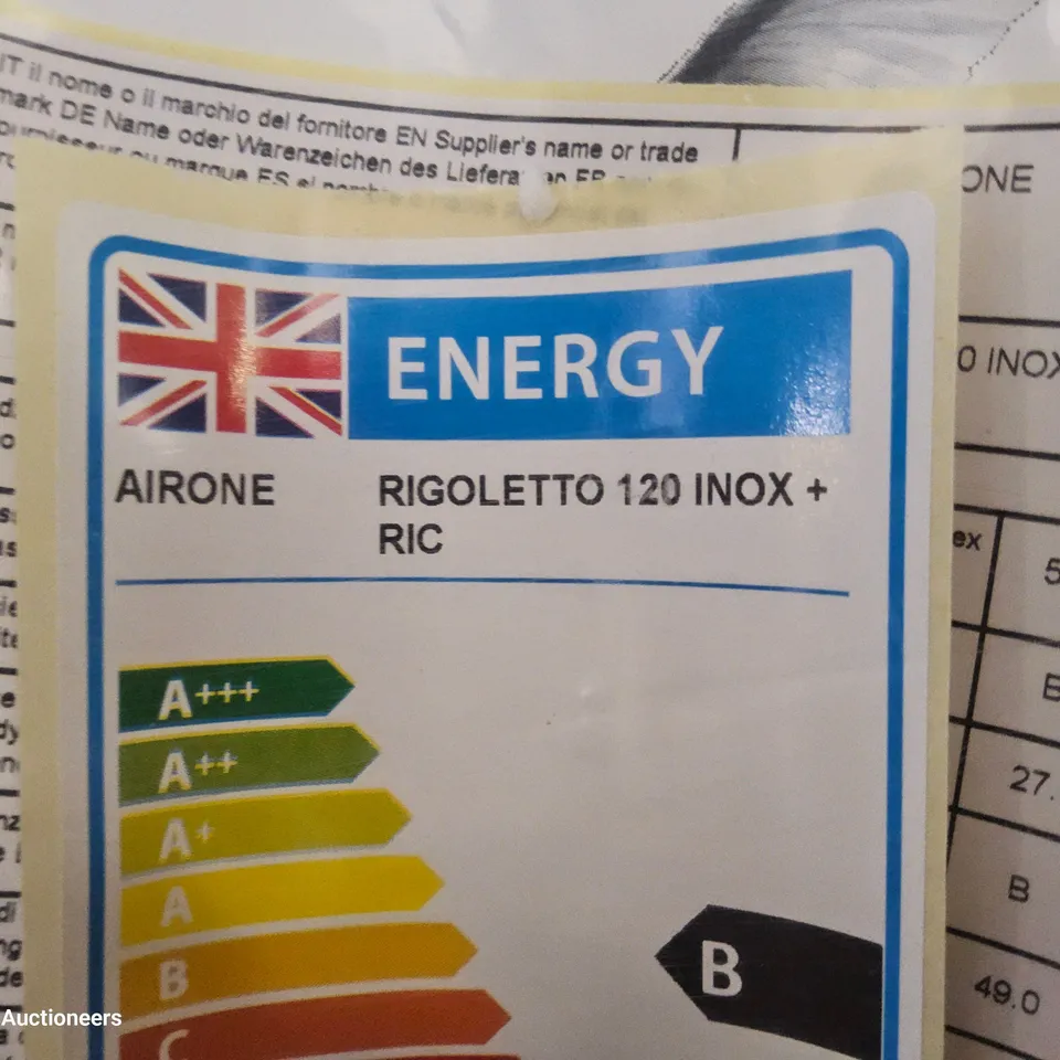 BOXED AIRONE RIGOLETTO 120 EXTRACTOR WITH LIGHTING 