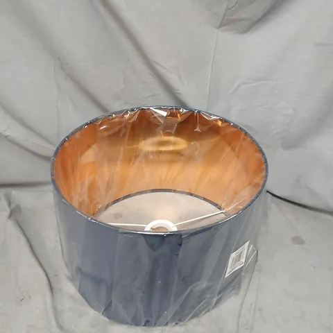 BLUE DRUM LAMPSHADE WITH COPPER INTERIOR