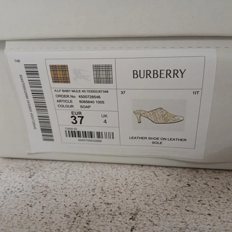 BURBERRY QUILTED LEATHER MULE – UK4 (EU37)