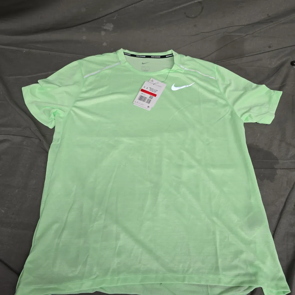 NIKE RUNNING T-SHIRT - LIME GREEN - LARGE