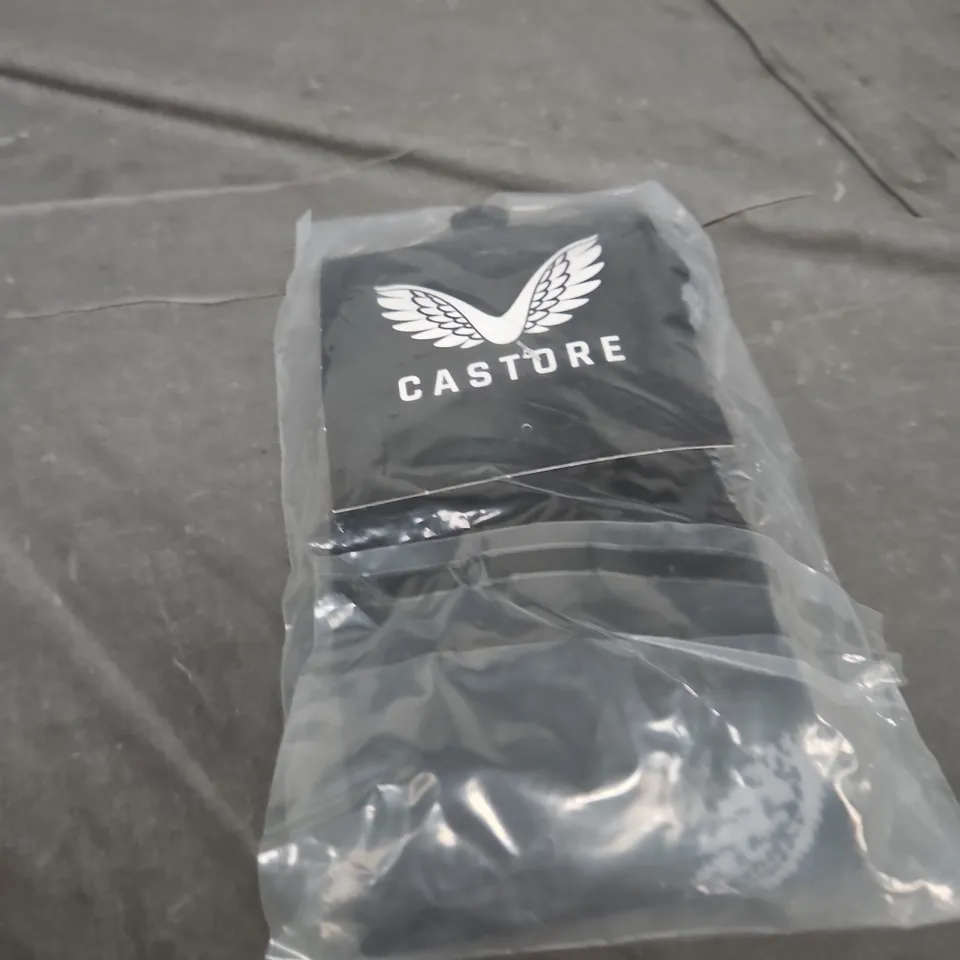 BOX OF APPROXIMETLY 25 ASSORTED CLOTHING ITEMS INCLUDING PUMA TEE SHIRT , CASTORE SOCKS AND NIKE SHORTS