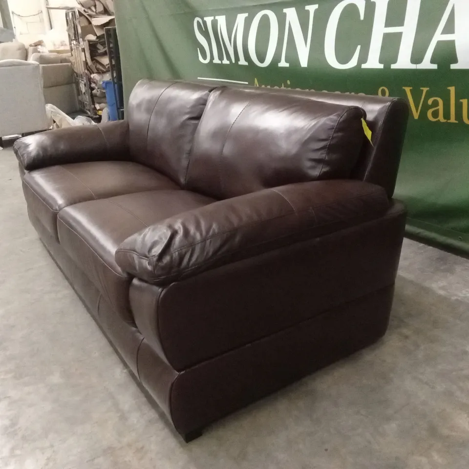 MARLOW ITALIAN LEATHER 3 SEATER SOFA - CHOCOLATE RRP £1399