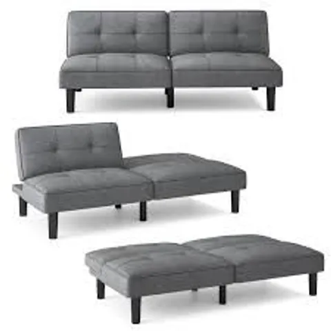 BOXED CONVERTIBLE FOLDING FUTON SOFA BED WITH 6-POSITION ADJUSTABLE BACKREST AND THICK CUSHION