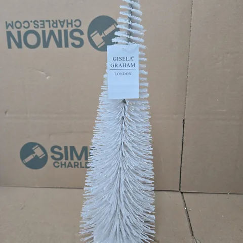 BOX OF APPROXIMATELY 12 GISELA GRAHAM LONDON MINIATURE WHITE GLITTER CHRISTMAS TREE'S 