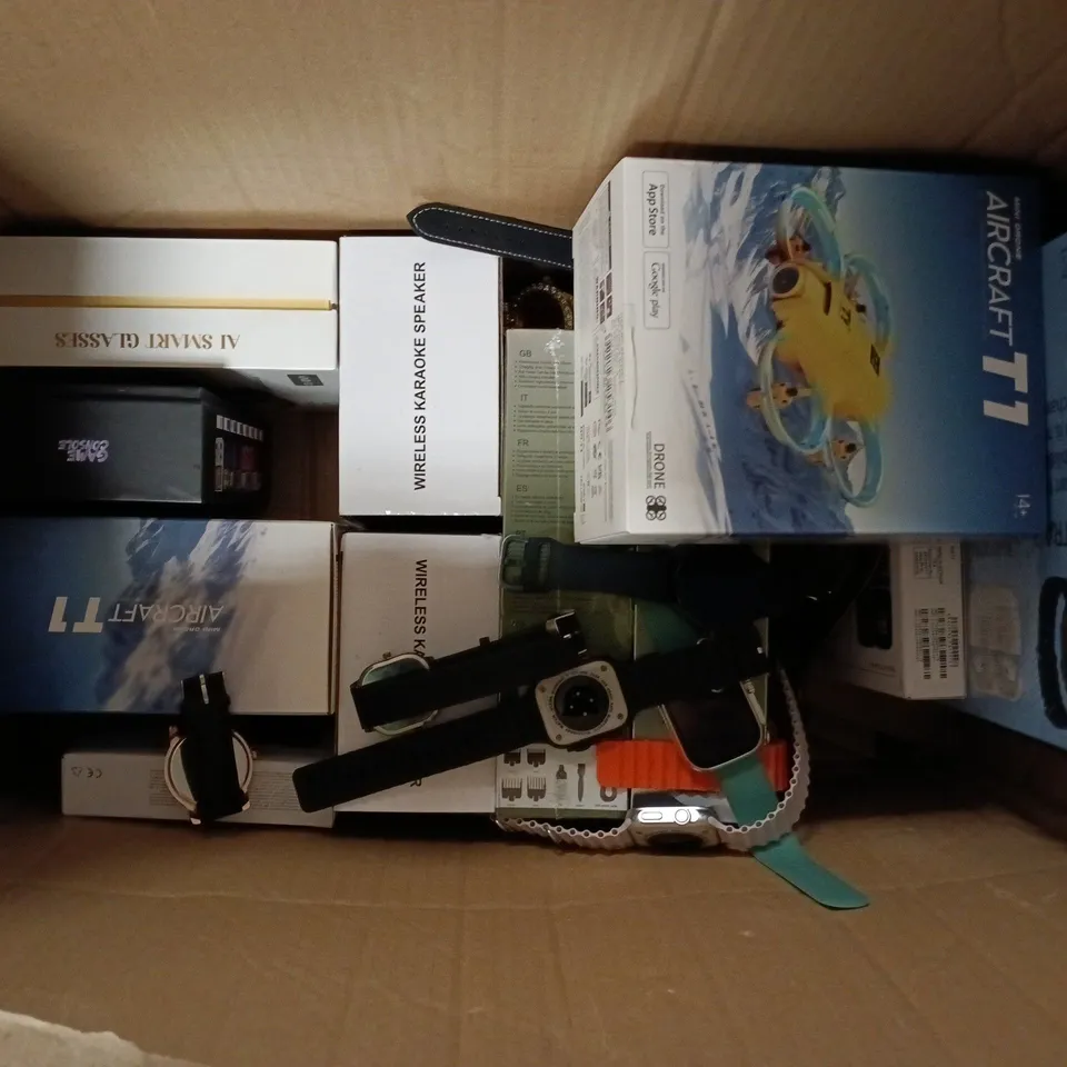APPROXIMATELY 12 ASSORTED ITEMS TO INCLUDE AIRCRAFT T1 DRONE, NOKIA 105, R36S GAME CONSOLE, ETC